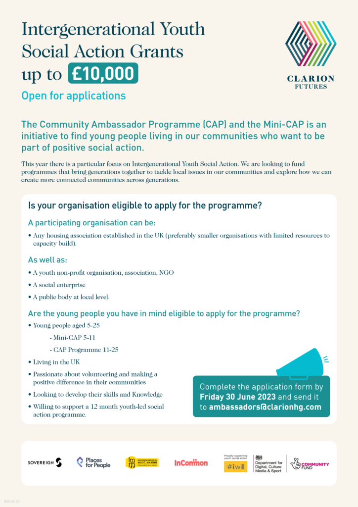 Intergenerational Youth Social Action Grants Basingstoke Voluntary Action