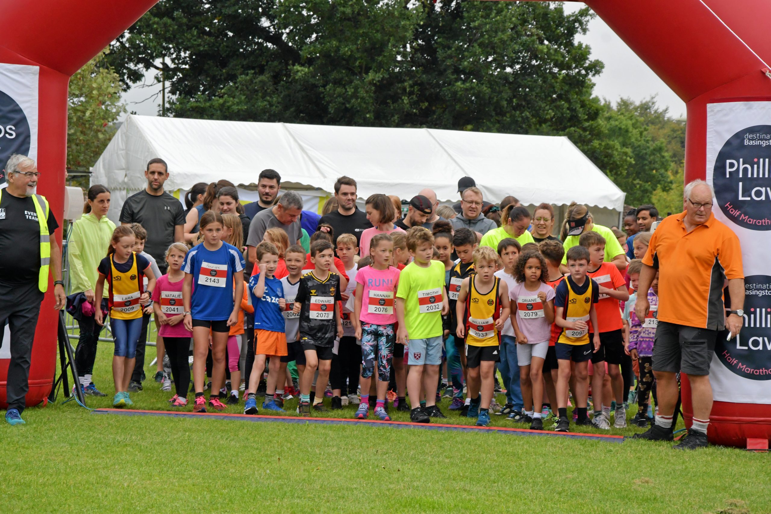 A crowd of people at the Basingstoke Half Marathon start line ready to run